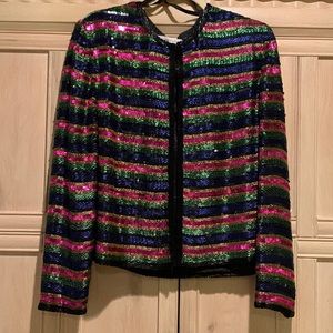Adrianna Papell Beaded Evening Dressy Jacket Size L